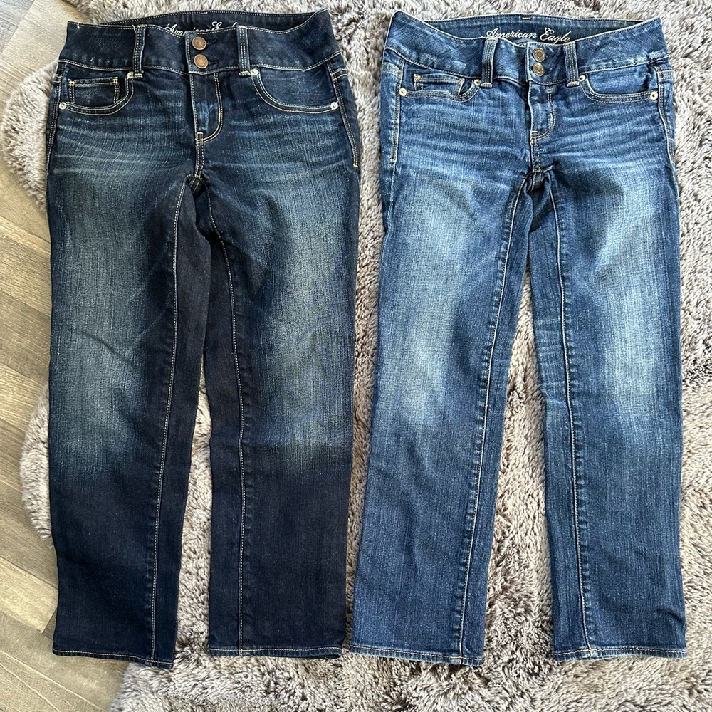 Lot of 2 AE artist crop jeans